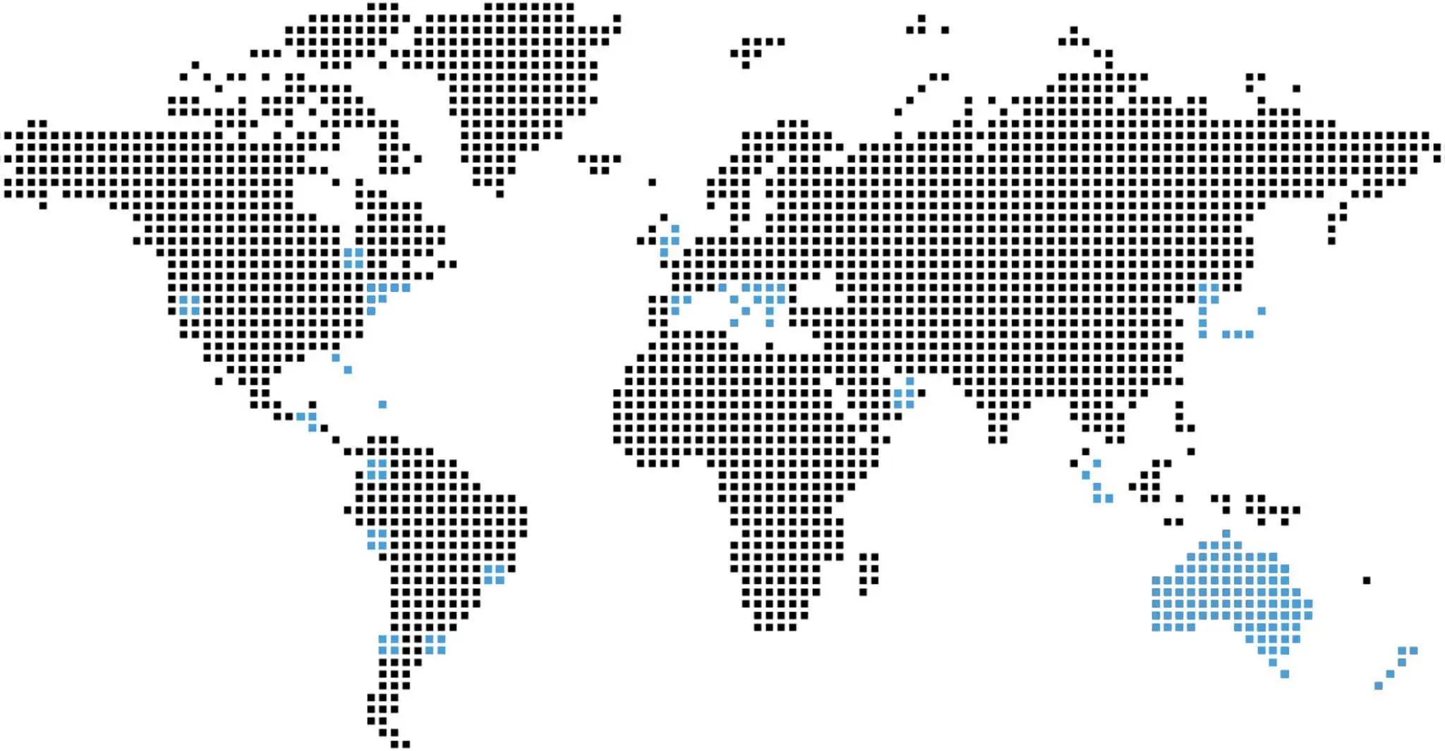 World map highlighting GAVA's global presence